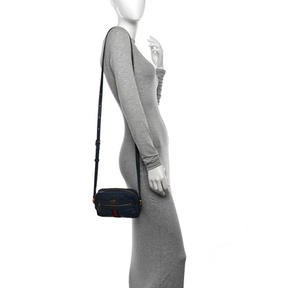 Gucci Textured Calfskin Web Mini Ophidia Shoulder Bag Blue Agata 2 of 12
