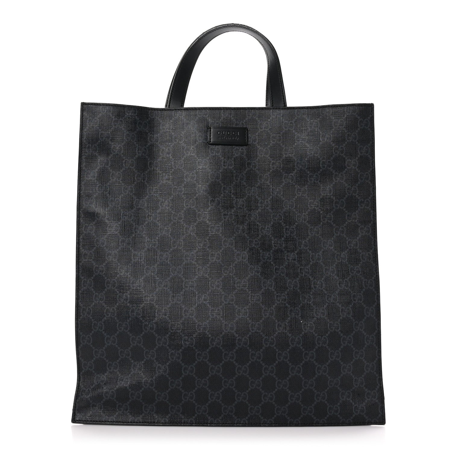 Gucci Soft GG Supreme Monogram Appia Calfskin Web Vertical Tote Black 1 of 11