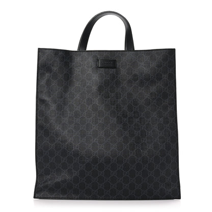 Gucci Soft GG Supreme Monogram Appia Calfskin Web Vertical Tote Black 1 of 11