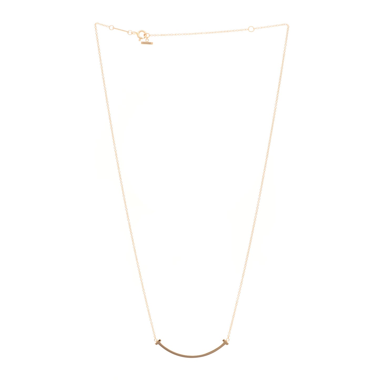 18K Rose Gold Small T Smile Pendant Necklace