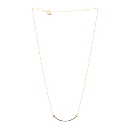Tiffany 18K Rose Gold Small T Smile Pendant Necklace 3 of 4