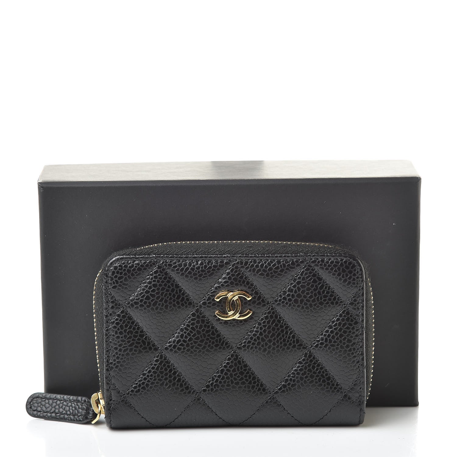 Chanel Caviar Quilted Zip Coin Purse Black 10 of 10