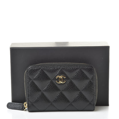 Chanel Caviar Quilted Zip Coin Purse Black 10 of 10