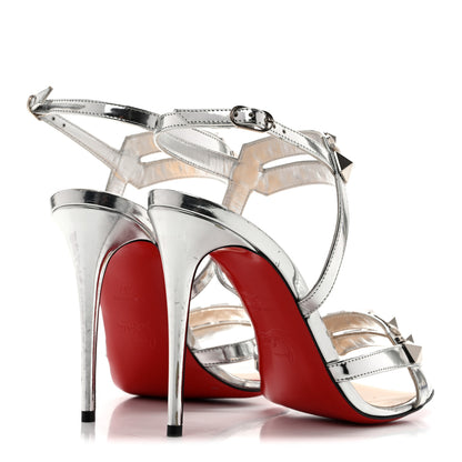 Christian Louboutin Specchio Studded Galerietta 100 Sandals 37 Silver 5 of 13