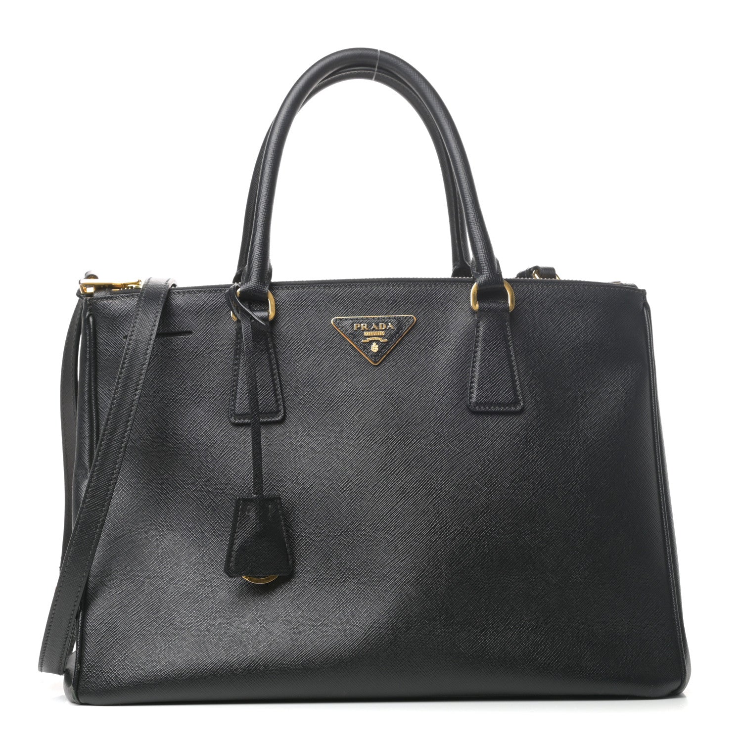 Prada Saffiano Large Galleria Double Zip Tote Black 1 of 8