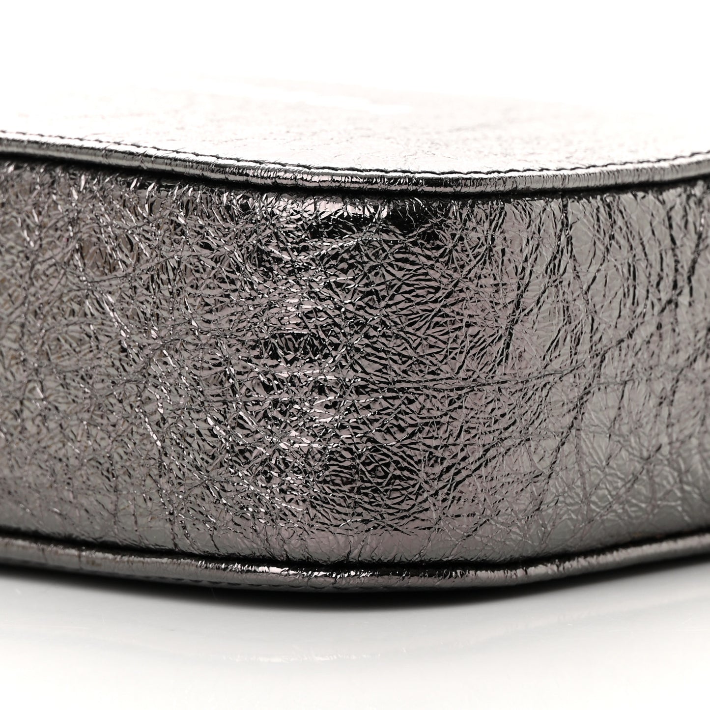 Metallic Textured Calfskin XS Everyday Camera Bag with Handle Black