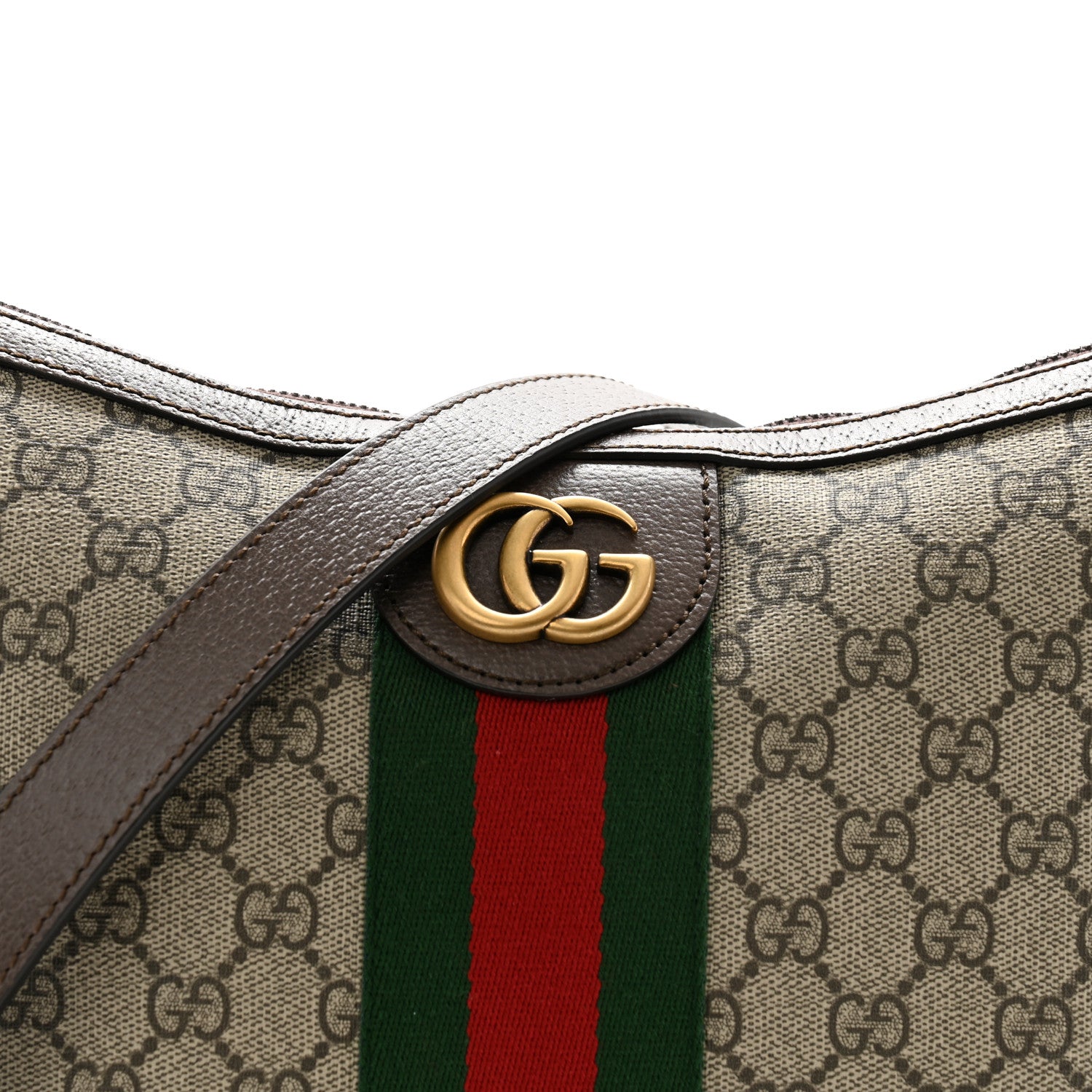 Gucci GG Supreme Monogram Web Small Ophidia Half Moon Hobo Brown 8 of 11