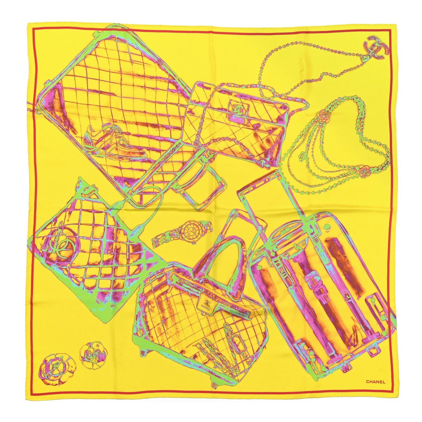 Silk X Ray Scarf Yellow
