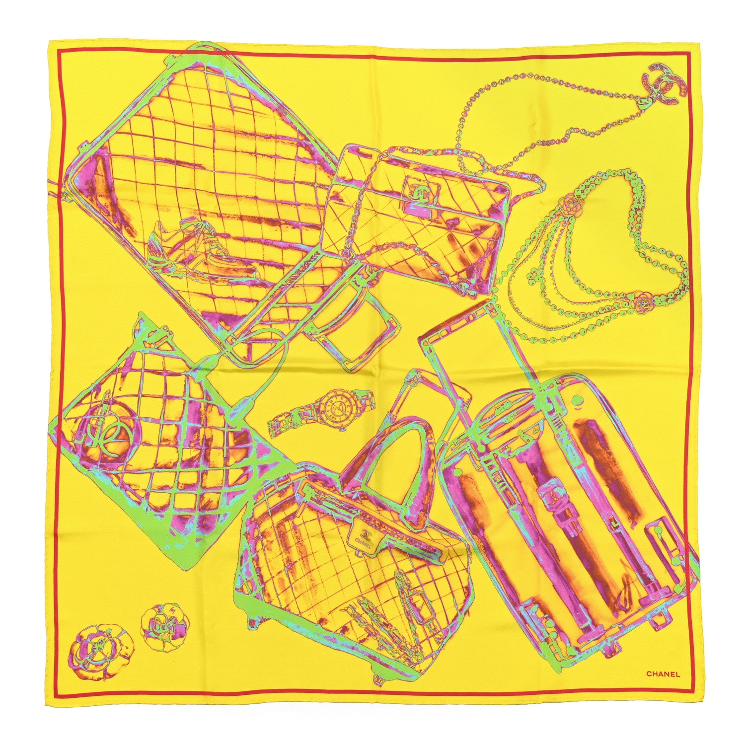 Chanel Silk X Ray Scarf Yellow 1 of 4