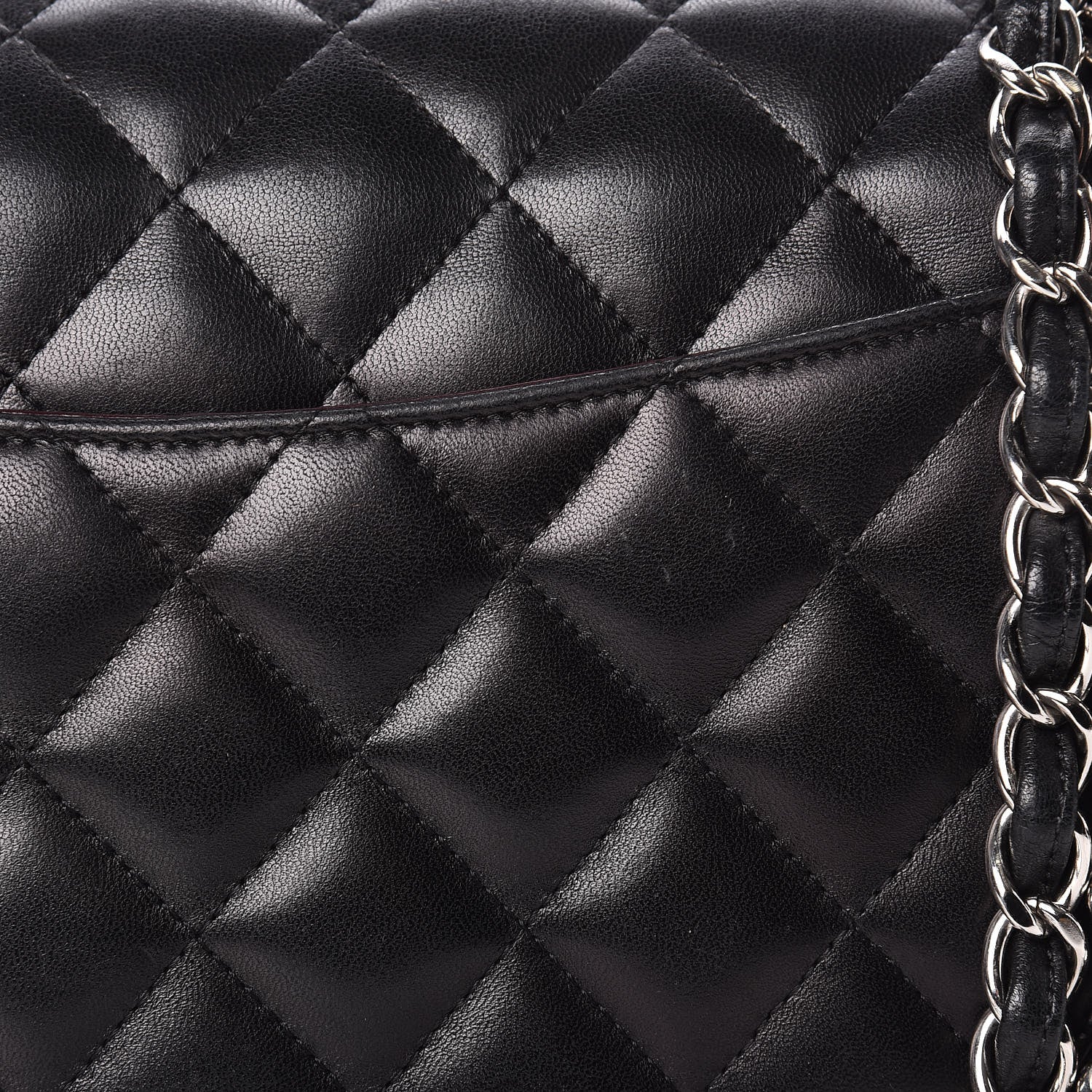 Chanel Lambskin Quilted Jumbo Double Flap Black 13 of 14