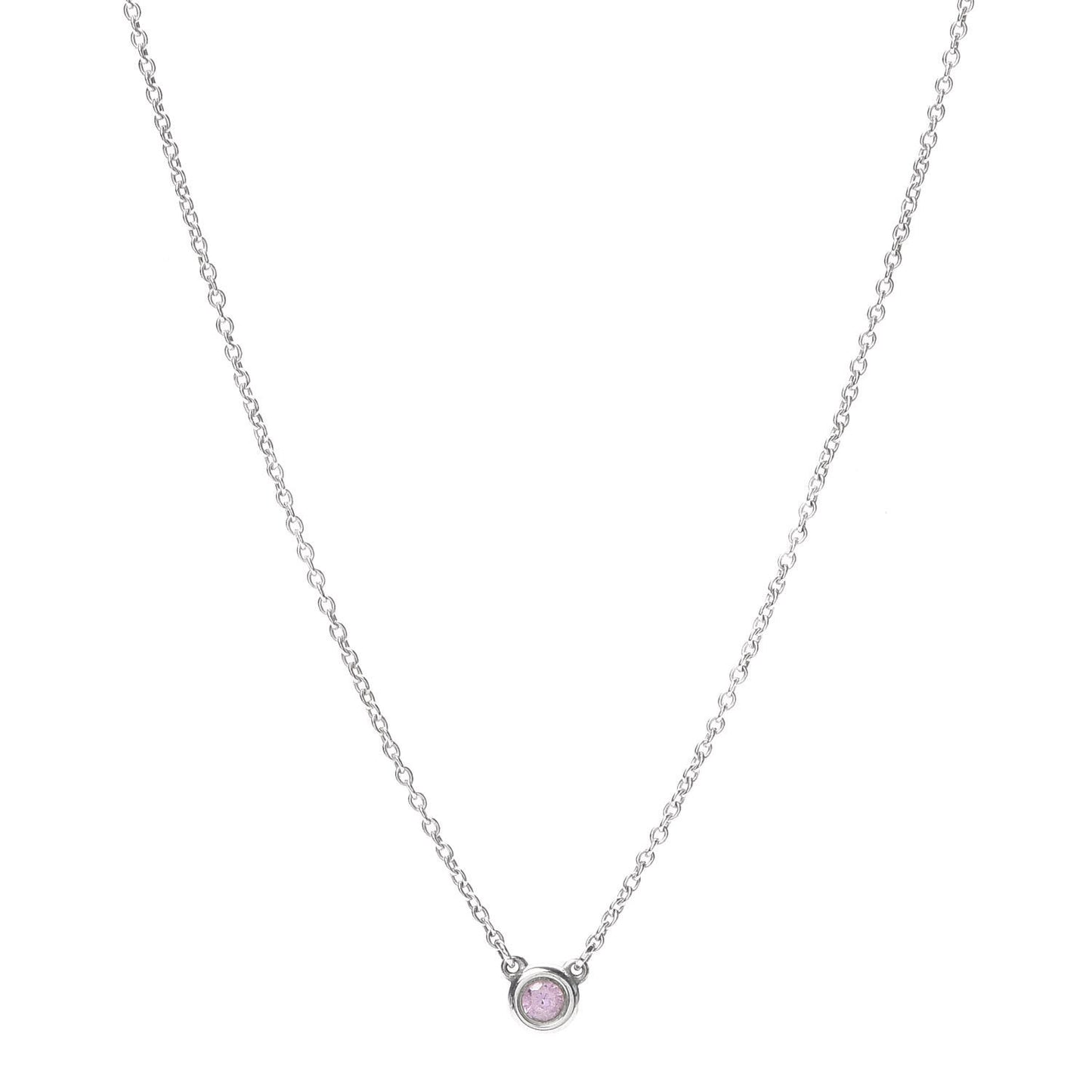 Sterling Silver Pink Sapphire Color By The Yard Necklace