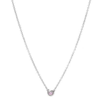 Tiffany Sterling Silver Pink Sapphire Color By The Yard Necklace 1 of 6
