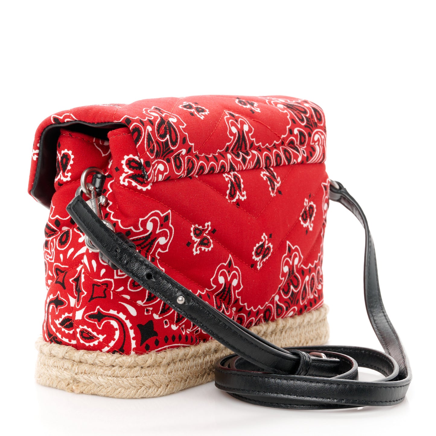 Cotton Bandana Y Quilted Monogram Toy Loulou Crossbody Bag Red