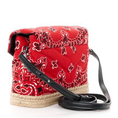 Saint Laurent Cotton Bandana Y Quilted Monogram Toy Loulou Crossbody Bag Red 3 of 12