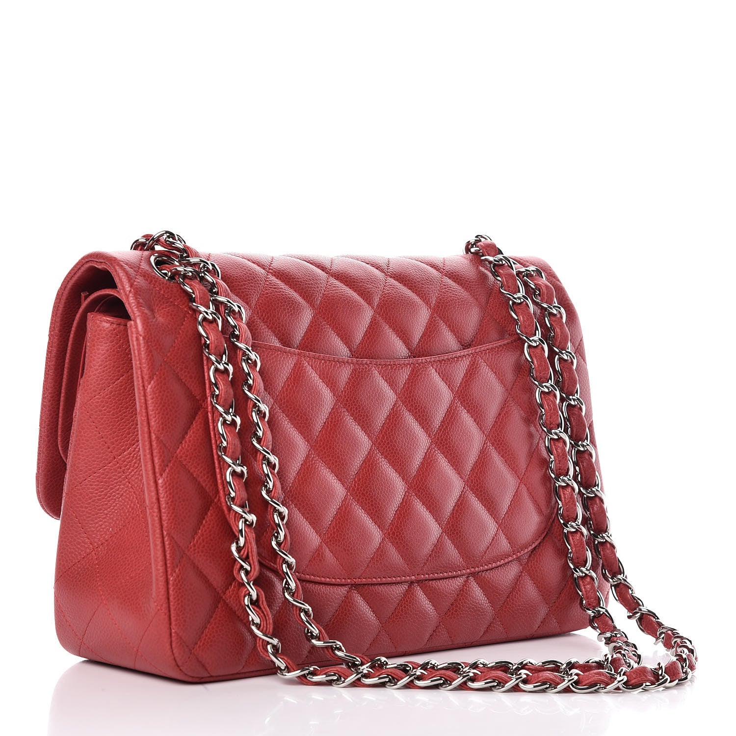 Chanel Caviar Quilted Jumbo Double Flap Red 3 of 18