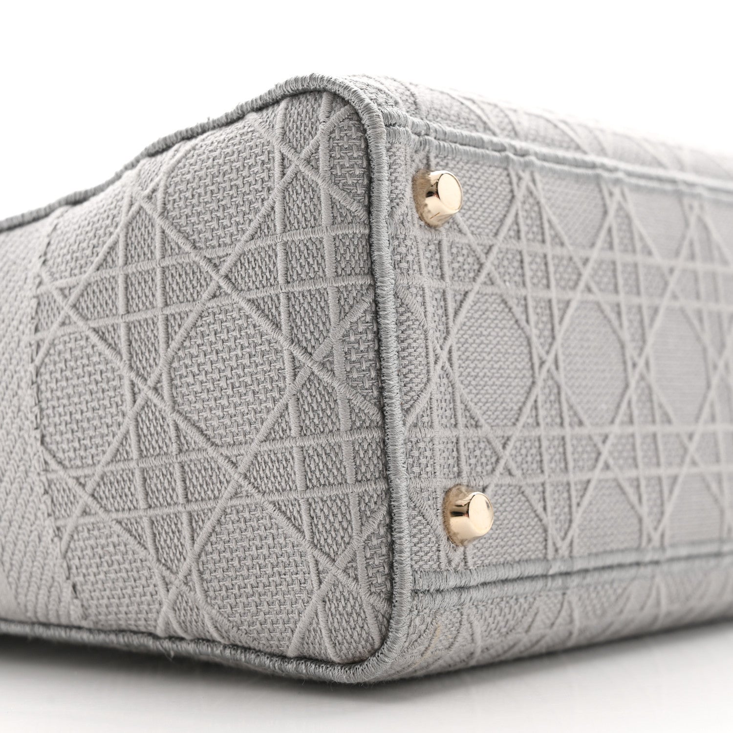 Christian Dior Canvas Embroidered Cannage Lady D-Lite Gray 9 of 16