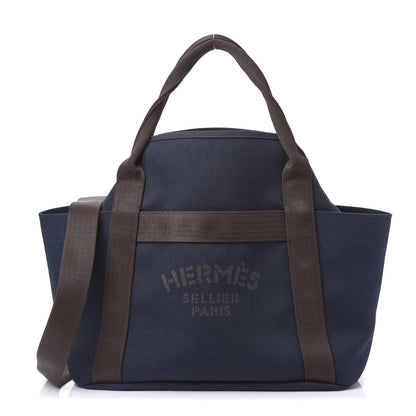 Hermes Toile Sac De Pansage Groom Bleu Navy Feu 1 of 12
