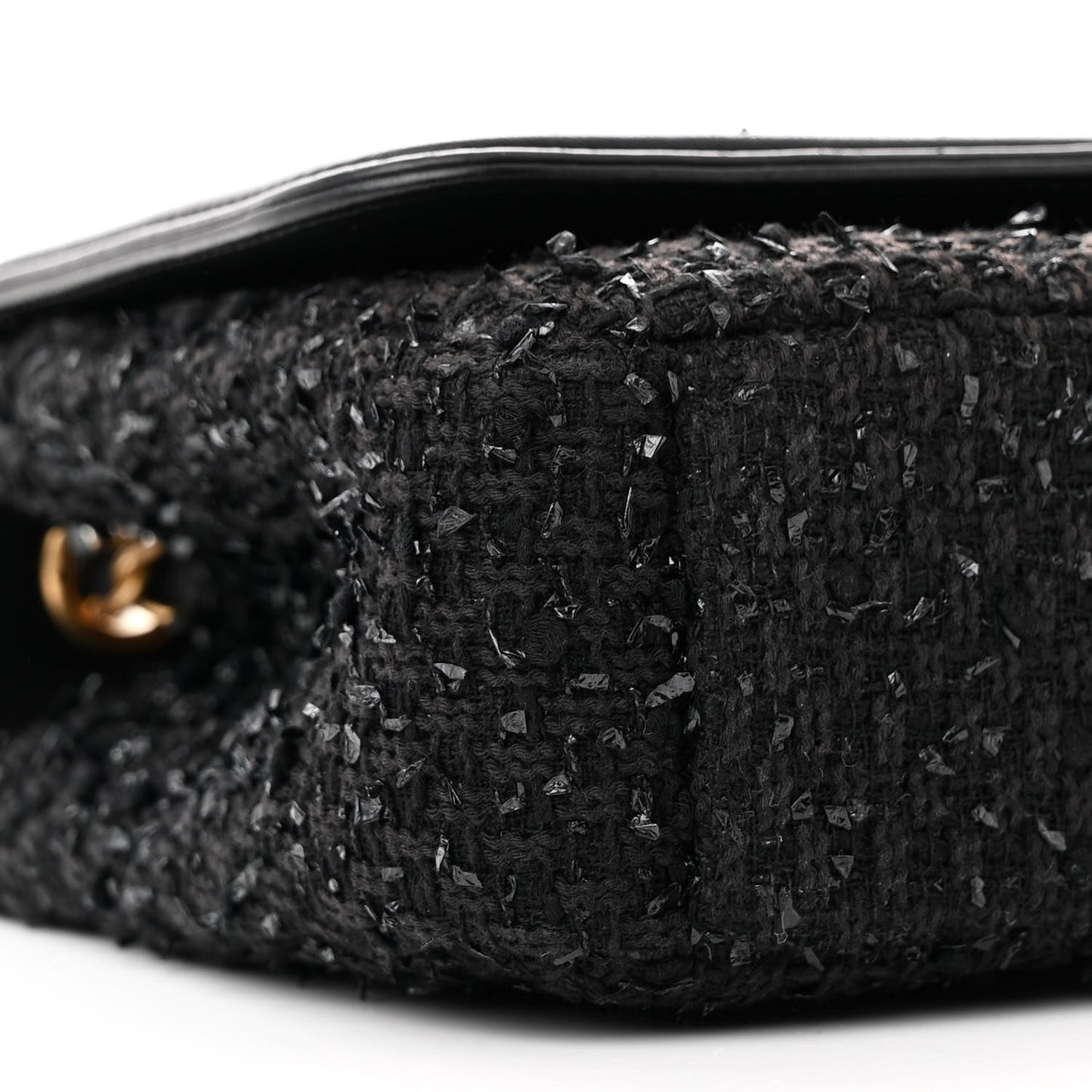 Tweed Calfskin Quilted Medium CC Filigree Flap Black