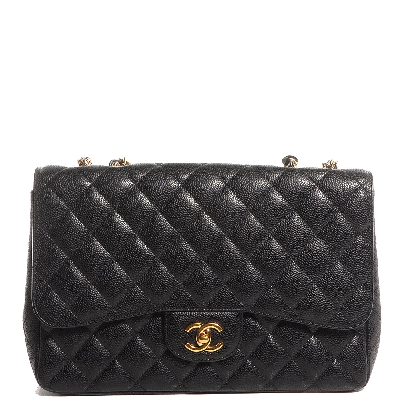 Caviar Jumbo Single Flap Black