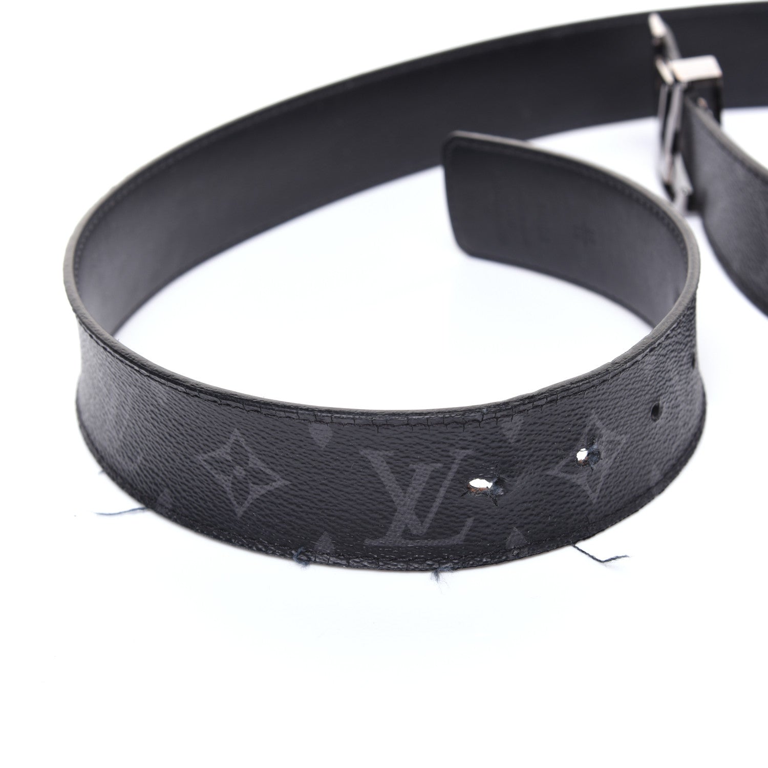 Louis Vuitton Monogram Eclipse Taigarama 40mm LV Initiales Reversible Belt 95 38 Black 5 of 11