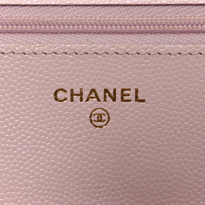Chanel Caviar Quilted Wallet on Chain WOC Light Pink 6 of 11