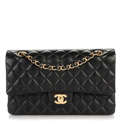 Chanel Lambskin Quilted Medium Double Flap Black 1 of 8