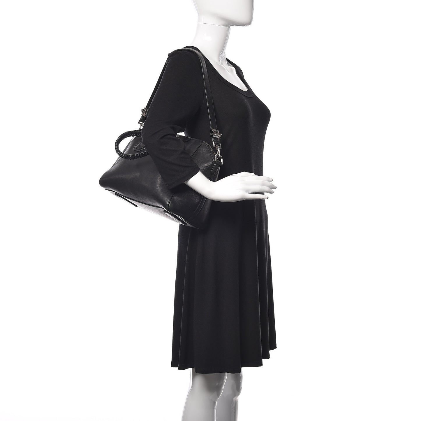 Calfskin Braid Small Antigona Black
