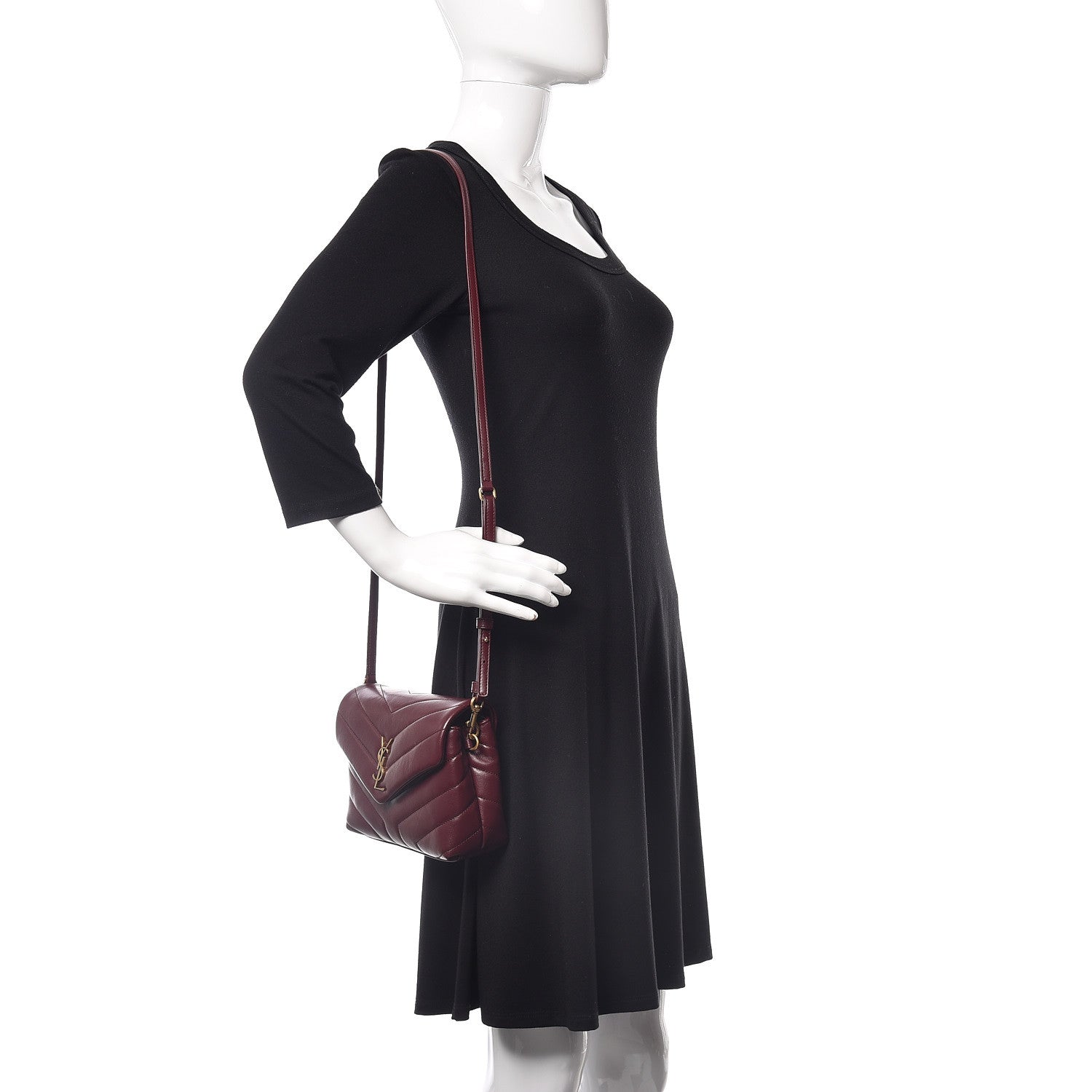 Saint Laurent Calfskin Y Quilted Monogram Toy Loulou Crossbody Bag Rouge 2 of 9