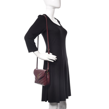 Saint Laurent Calfskin Y Quilted Monogram Toy Loulou Crossbody Bag Rouge 2 of 9