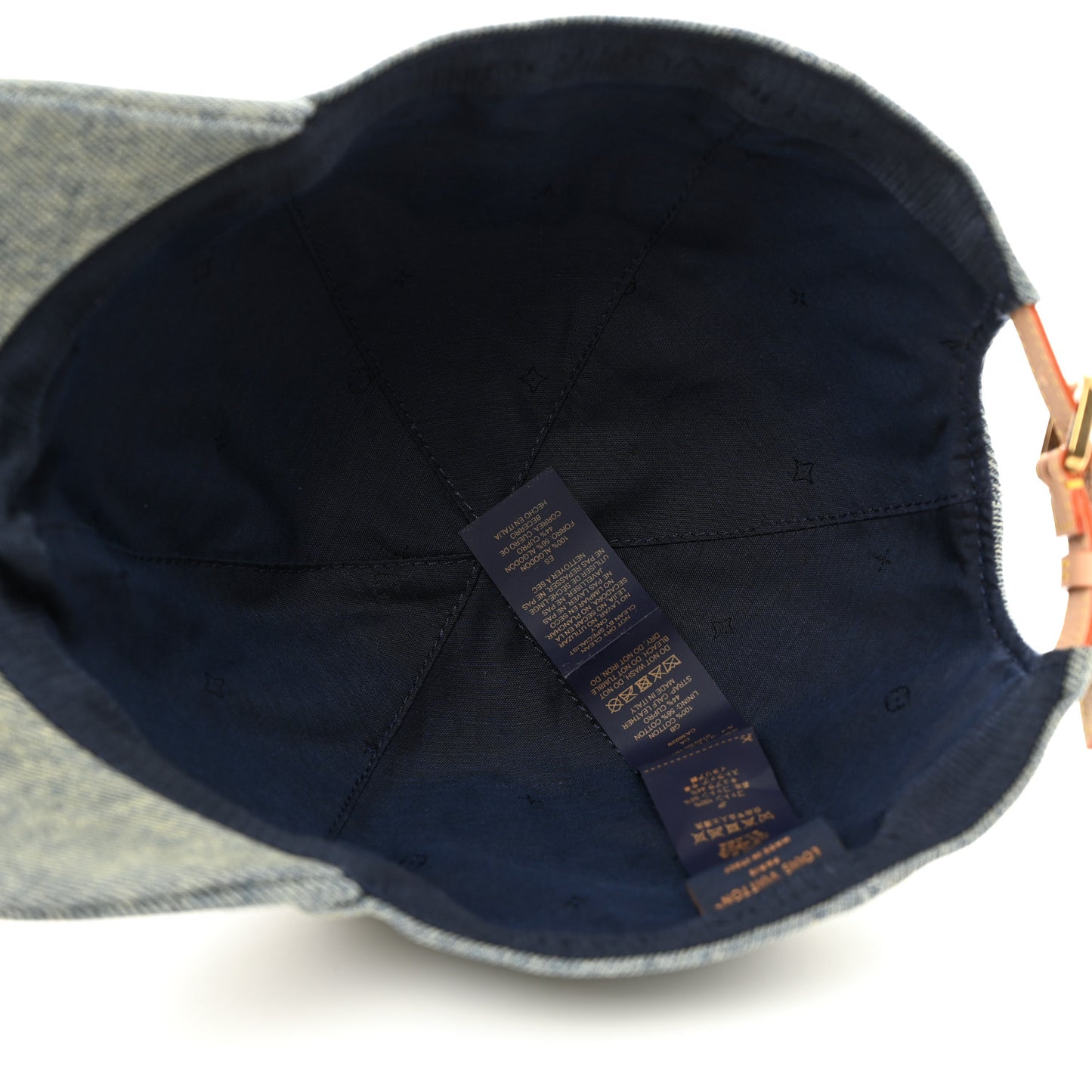 Monogram Washed Denim Cap L Blue