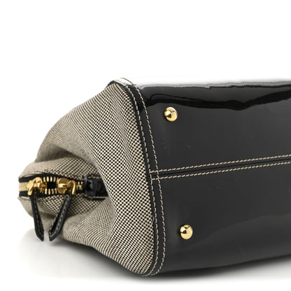 Fendi Patent Canvas Small Chameleon Tote Black 9 of 10