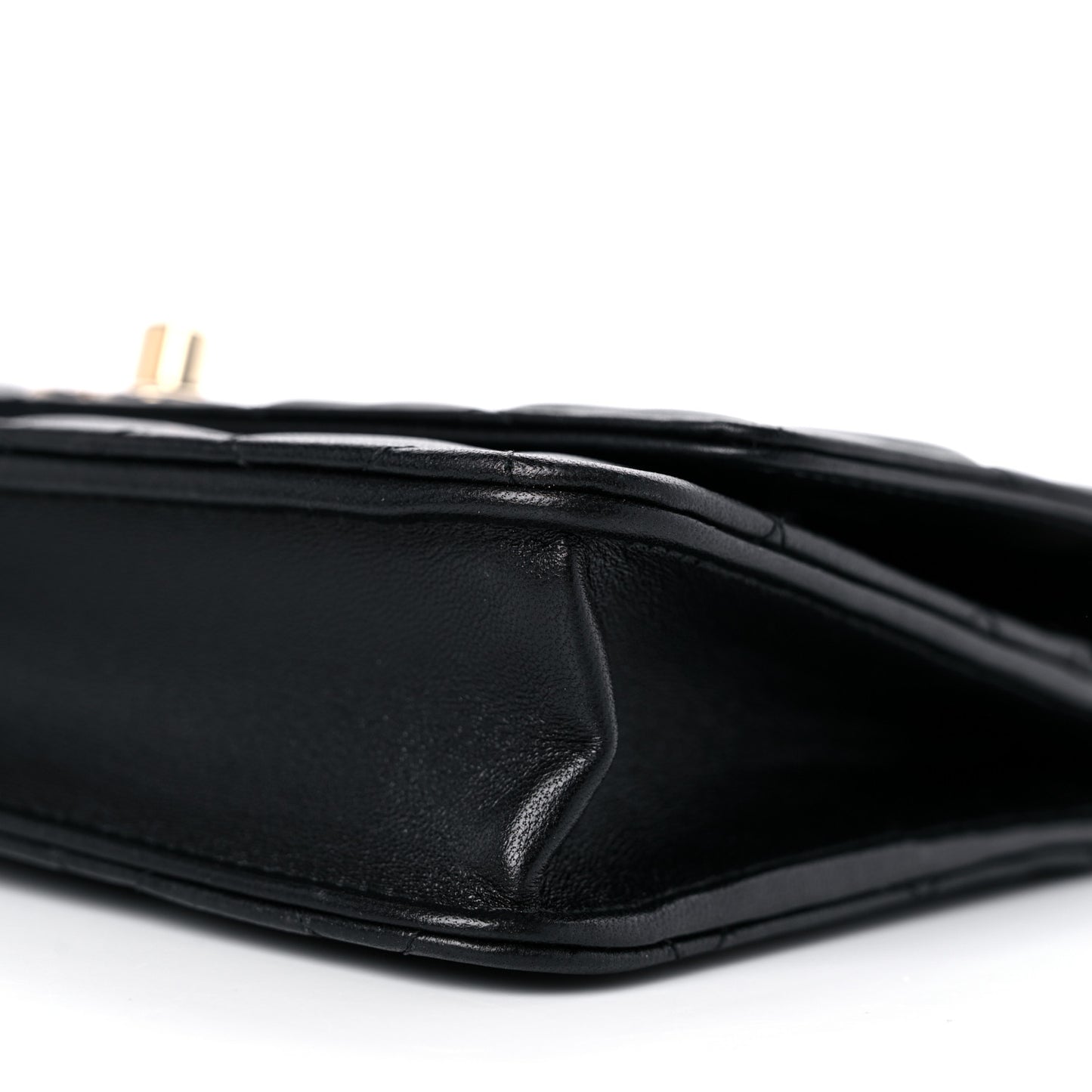Lambskin Quilted Trendy CC Wallet On Chain WOC Black