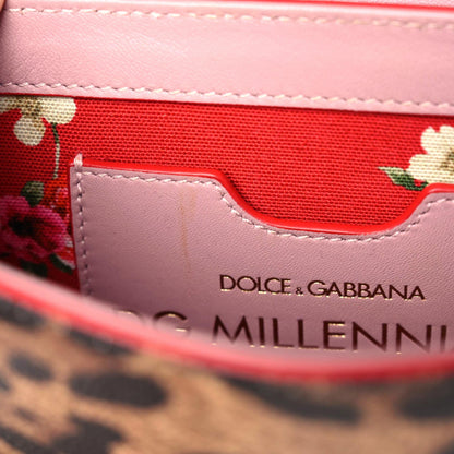 Dolce & Gabbana Dauphine Leopard Print Lizard Crystal Embellished DG Millennials Mini Crossbody Bag Multicolor 9 of 9