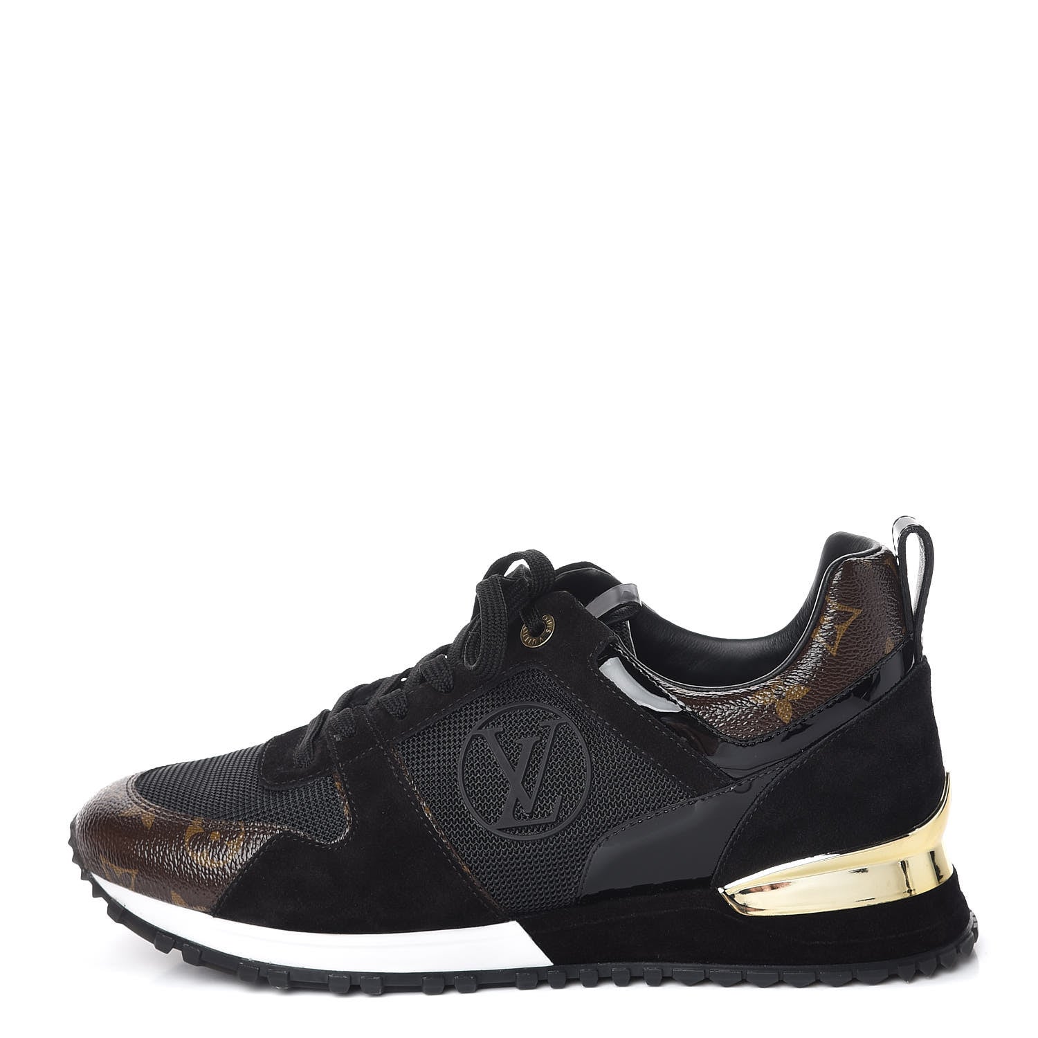 Louis Vuitton Suede Monogram Run Away Sneakers 40 Black 1 of 8