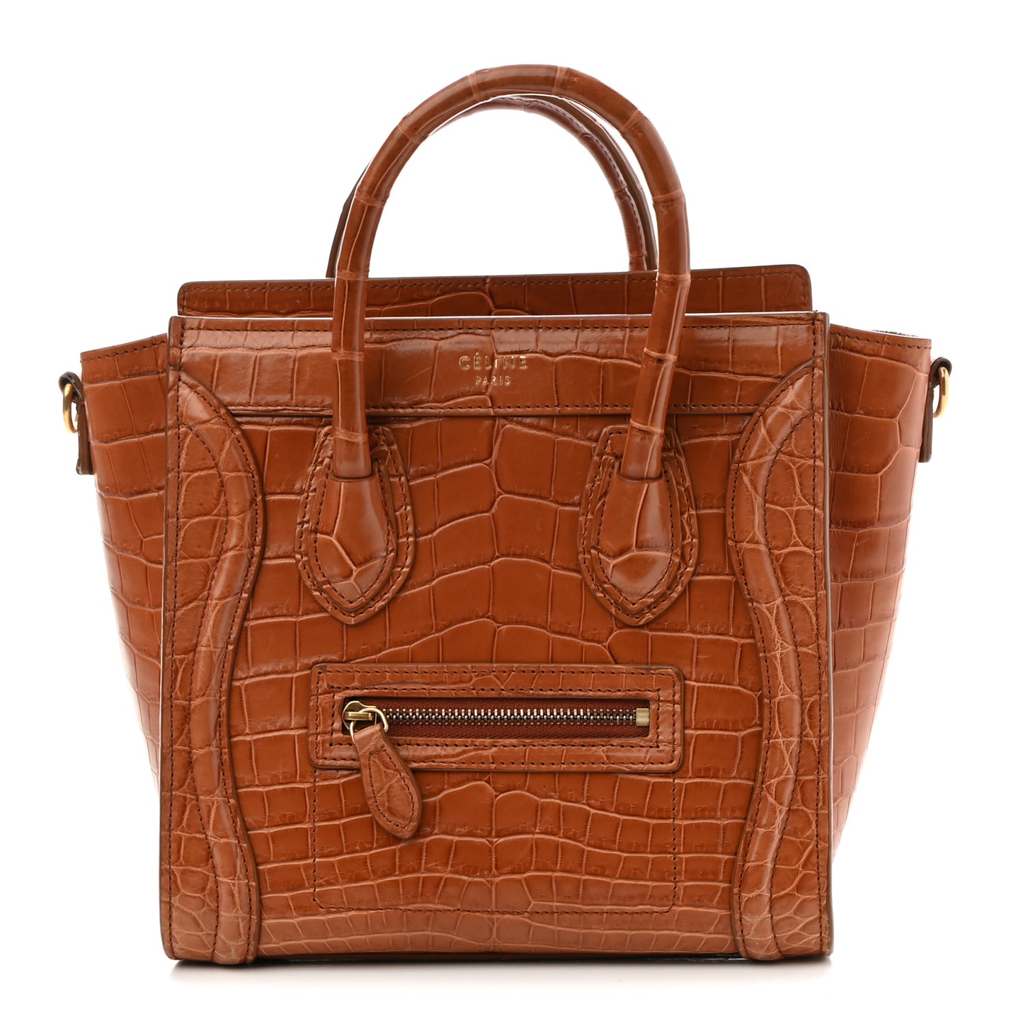 Crocodile Nano Luggage Brown