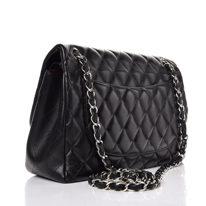 Chanel Lambskin Quilted Jumbo Double Flap Black 3 of 7