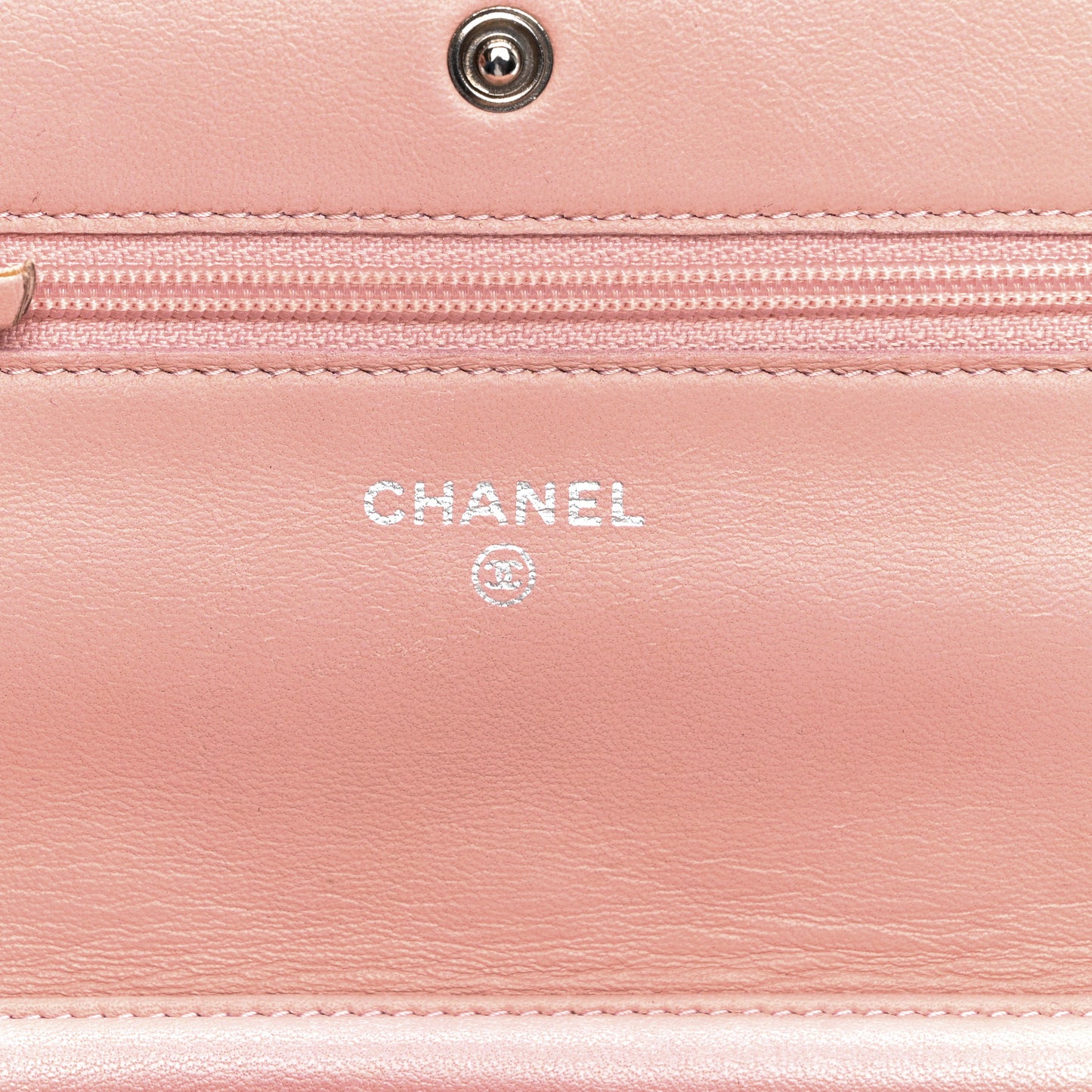 Lambskin Quilted Wallet On Chain WOC Pink