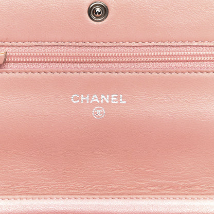 Chanel Lambskin Quilted Wallet On Chain WOC Pink 6 of 12
