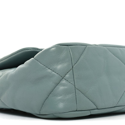 Chanel Goatskin Quilted Medium Chanel 19 Flap Light Blue 9 of 10