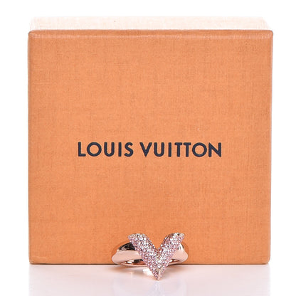 Louis Vuitton Crystal Essential V Strass Ring S 5.25 Pink Gold 7 of 7