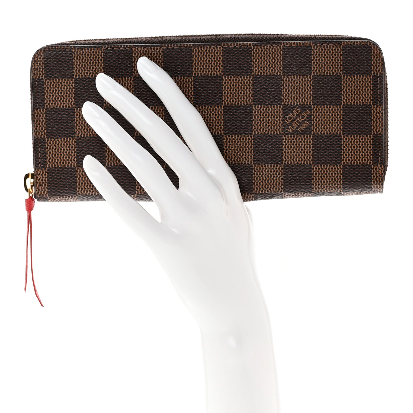 Damier Ebene Clemence Wallet Cherry