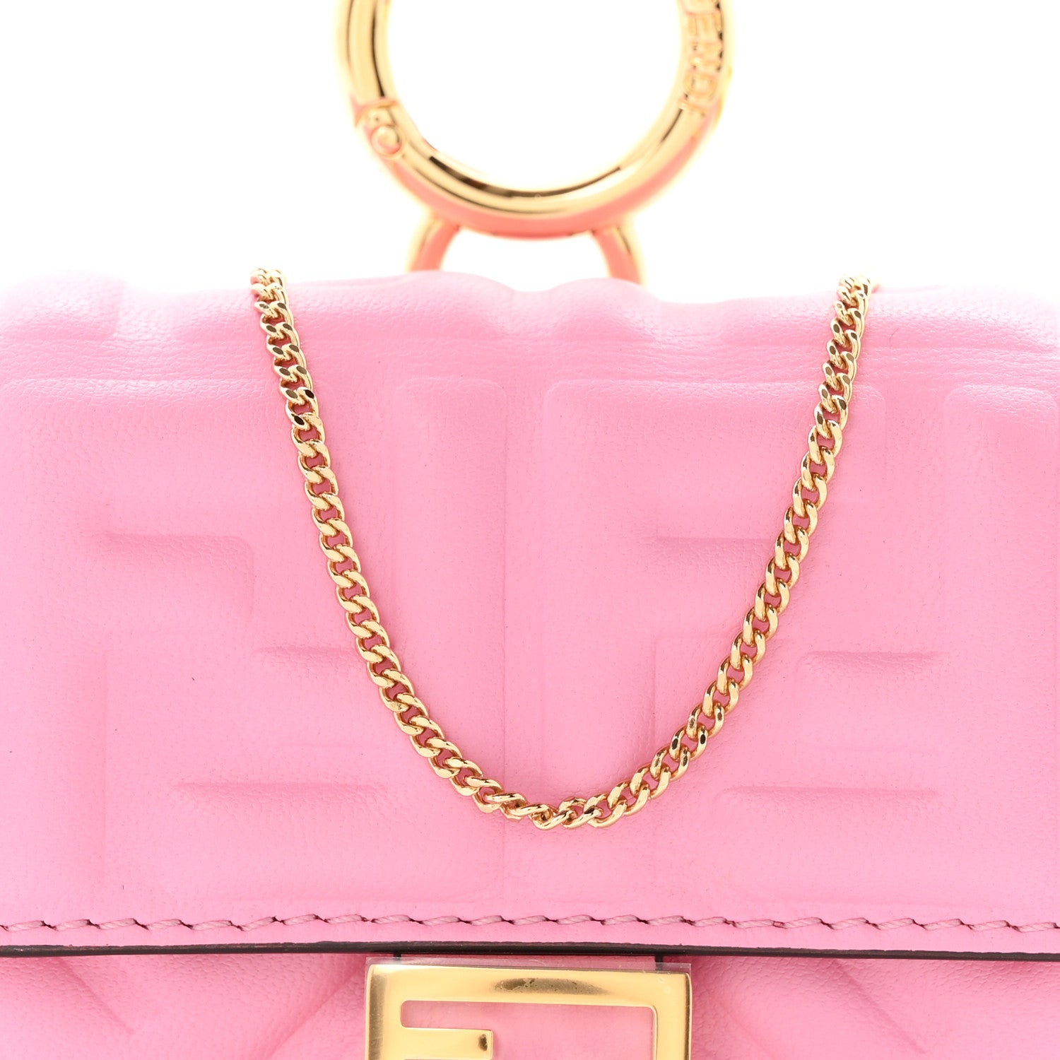 Fendi Nappa Matisse FF Embossed Nano Baguette Charm Lollypop 9 of 12