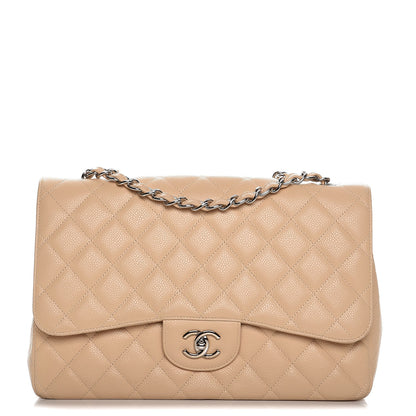 Chanel Caviar Quilted Jumbo Single Flap Beige Clair 1 of 11