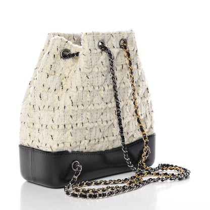 Chanel Tweed Calfskin Quilted Gabrielle Backpack Ivory 3 of 11