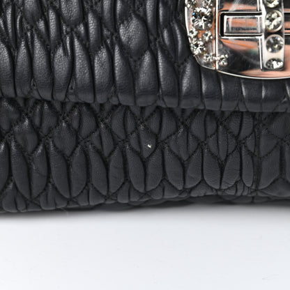 Miu Miu Nappa Matelasse Crystal Flap Clutch Black 14 of 15