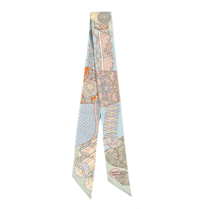 Hermes Silk De l'Ombrelle Aux Duels Twilly Ciel Rose Pale Orange 2 of 3