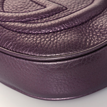 Gucci Metallic Pebbled Calfskin Mini Soho Chain Bag Purple 11 of 14