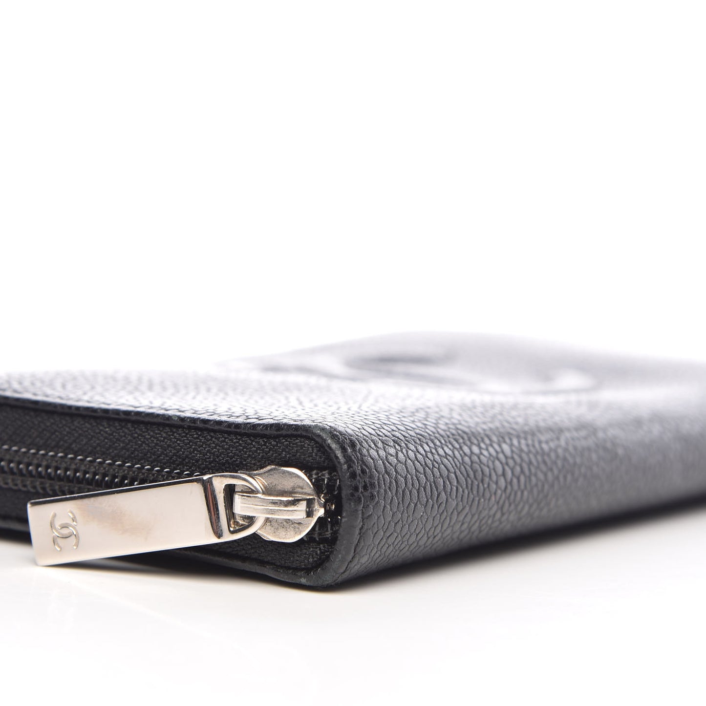 Caviar Large Timeless CC Zip Around Wallet Black