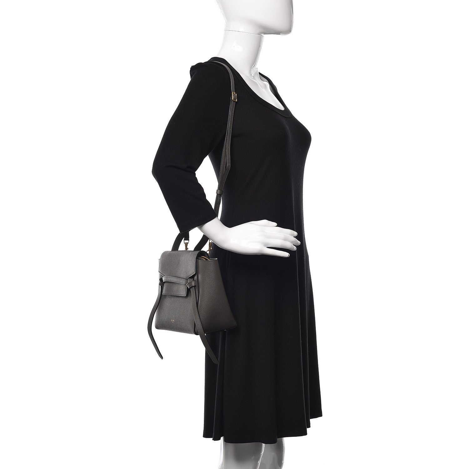 Celine Grained Calfskin Nano Belt Bag Grey 2 of 9