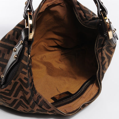 Fendi Zucca Cuoio Lucido Small Chef Hobo Tobacco Moro 5 of 9
